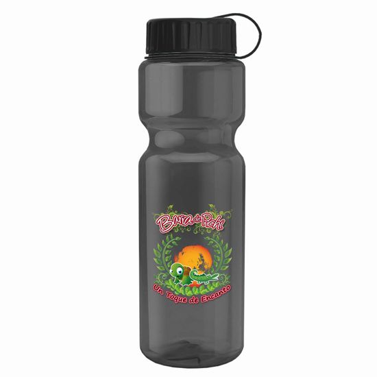DPTB28T - Champion - 28 oz. Transparent Bottle with Tethered lid and Digital Imprint